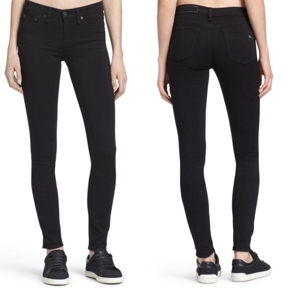 Rag & Bone Skinny Jeans Black Size 24 Women’s Full Length Mid Rise Cotton Blend - Picture 1 of 12